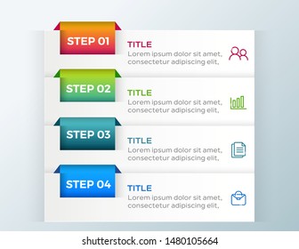 Business Infographic template with 4 options steps