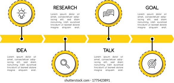 Business infographic template with 4 options. Vector