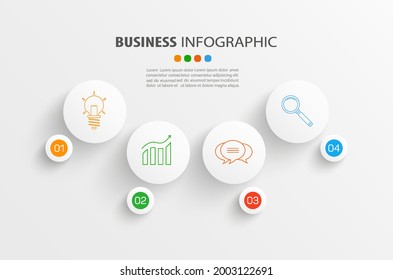 Business infographic template with 4 options, workflow, process chart. Can be used for workflow layout, diagram, annual report, web design, steps or processes