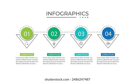 Business infographic template with 4 options or steps