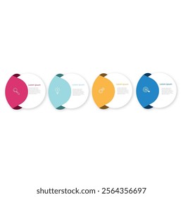 Business infographic template with 4 options rectangular shape