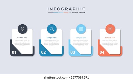 Business infographic template with 4 options, steps or processes. Can be used for workflow layout, diagram, annual report, web design