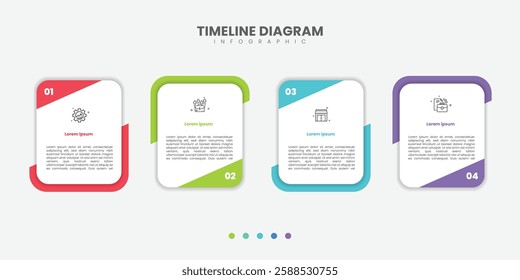 Business infographic template with 4 options, steps, process chart. Can be used for workflow layout, diagram, annual report, web design