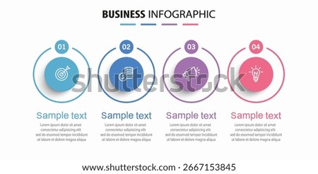 Business infographic template with 4 options, workflow, process chart. Can be used for workflow layout, diagram, annual report, web design, steps or processes