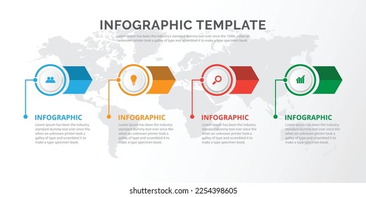 Business infographic template with 4 step 