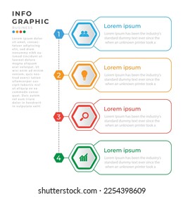 Business infographic template with 4 step 