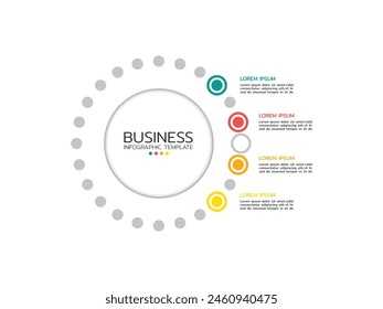 Business infographic template with 4 step, option, and text. Can be used for workflow diagram, annual report, presentation or web design.