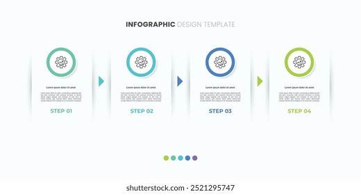 Business infographic template. 4 Step timeline journey. Process diagram, 4 options on white background, Infograph elements