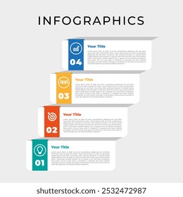 Business infographic template. 4 Step timeline journey. Infograph elements vector illustration.