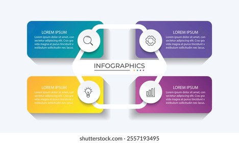 Business infographic template. 4 Step timeline journey. vector illustration