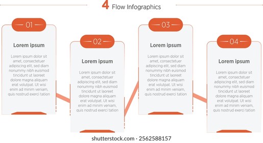 Business infographic template. 4 Step timeline journey. Process diagram, 4 options on white background, Infographics elements vector illustration.