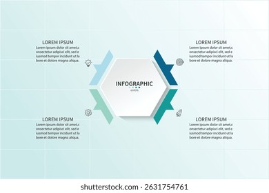 Business infographic template. 4 Step timeline journey. Process diagram, Infographic elements vector illustration