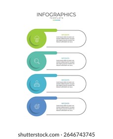 Plantilla de infografía de negocios. 4 Paso de la línea de tiempo de viaje. Diagrama de proceso, 4 opciones, Ilustración vectorial de elementos infográficos.