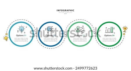 Business infographic template. 4 Step timeline journey. Process diagram, 4 options on white background, Infograph elements vector illustration.
