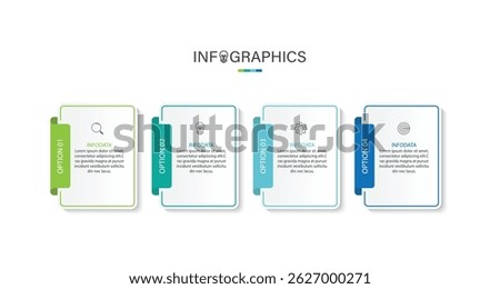 Business infographic template. 4 Step timeline journey. Process diagram, Infograph elements vector illustration.
