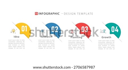 Business infographic template. 4 Step timeline journey. Process diagram, 4 options on white background, Infograph elements vector illustration.