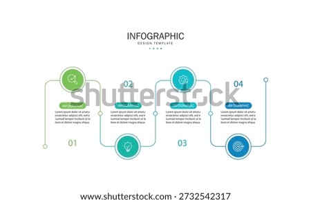 Business infographic template. 4 Step timeline journey. Process diagram, Infographic elements vector illustration.