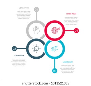 Business infographic template with 4 steps to success. Vector design.