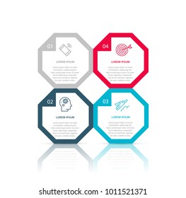 Business infographic template with 4 steps to success. Vector design.