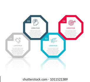 Business infographic template with 4 steps to success. Vector design.
