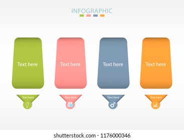 Business infographic template with 4 steps for presentation or web