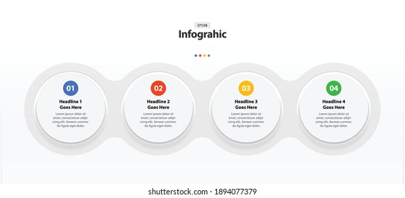 Business Infographic Template with 4 Steps