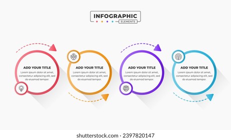 Business infographic template with 4 steps or options