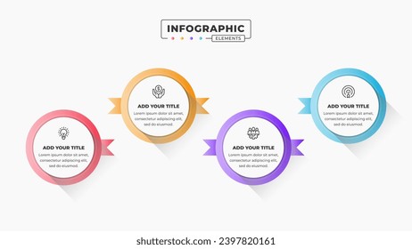 Business infographic template with 4 steps or options