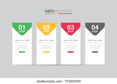 Business Info-graphic Template with 4 steps Rastafarian Colors design, Timeline 4 step, labels design, Process control, Vector info-graphic element, Flat style vector illustration EPS 10.