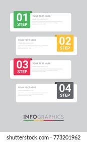 Business Info-graphic Template With 4 Steps Rastafarian Colors Design, Timeline 4 Step, Labels Design, Process Control, Vector Info-graphic Element, Flat Style Vector Illustration EPS 10.