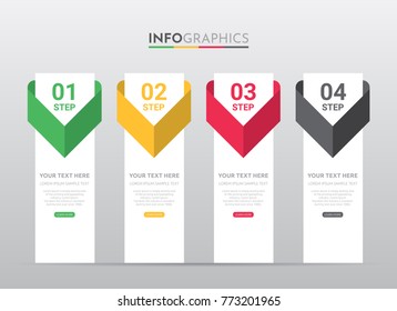 Business Info-graphic Template with 4 steps Rastafarian Colors design, Timeline 4 step, labels design, Process control, Vector info-graphic element, Flat style vector illustration EPS 10.