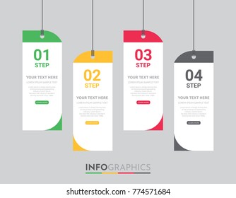 Business Info-graphic Template with 4 steps Rastafarian Colors design, Timeline 4 step, labels design, Process control, Vector info-graphic element, Flat style vector illustration EPS 10.