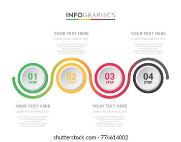 Business Info-graphic Template with 4 steps Rastafarian Colors design, Timeline 4 step, labels design, Process control, Vector info-graphic element, Flat style vector illustration EPS 10.