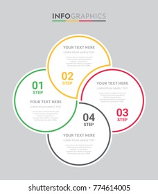 Business Info-graphic Template with 4 steps Rastafarian Colors design, Timeline 4 step, labels design, Process control, Vector info-graphic element, Flat style vector illustration EPS 10.