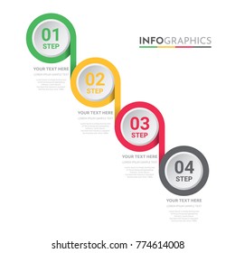 Business Info-graphic Template with 4 steps Rastafarian Colors design, Timeline 4 step, labels design, Process control, Vector info-graphic element, Flat style vector illustration EPS 10.