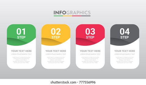 Business Info-graphic Template with 4 steps Rastafarian Colors design, Timeline 4 step, labels design, Process control, Vector info-graphic element, Flat style vector illustration EPS 10.