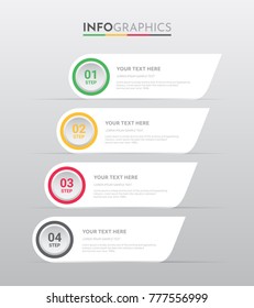 Business Info-graphic Template with 4 steps Rastafarian Colors design, Timeline 4 step, labels design, Process control, Vector info-graphic element, Flat style vector illustration EPS 10.