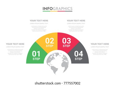 Business Info-graphic Template with 4 steps Rastafarian Colors design, Timeline 4 step, labels design, Process control, Vector info-graphic element, Flat style vector illustration EPS 10.