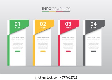 Business Info-graphic Template with 4 steps Rastafarian Colors design, Timeline 4 step, labels design, Process control, Vector info-graphic element, Flat style vector illustration EPS 10.