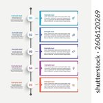 Business infographic template with 5 options or steps. Can be used for workflow layout, diagram, annual report, web design