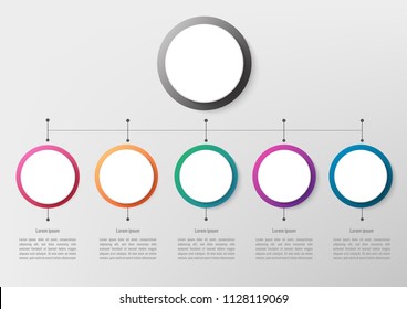 Business infographic template with 5 options circle shape, Abstract elements diagram or processes, Vector business template for presentation.Creative concept for infographic.
