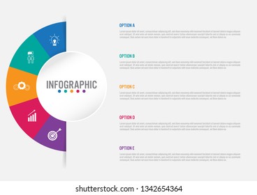 Business infographic template with 5 options