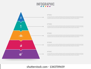 Business infographic template with 5 options