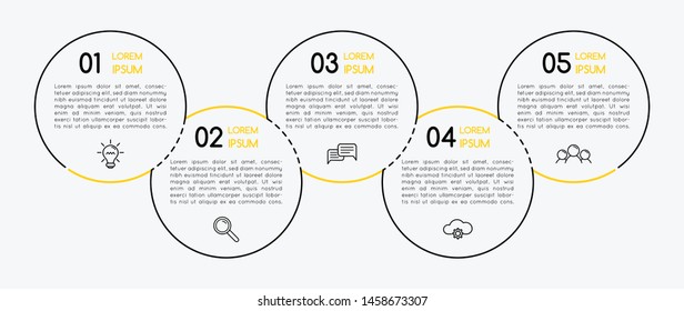 Business infographic template with 5 options. Vector