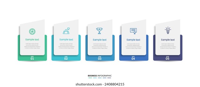 Business infographic template with 5 options or steps
