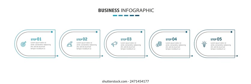 Plantilla de infografía de negocios con 5 opciones o pasos