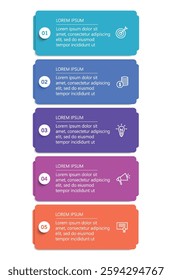 Business infographic template with 5 options or steps. Can be used for workflow layout, diagram, annual report, web design