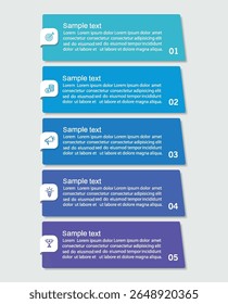 Business infographic template with 5 options or steps. Can be used for workflow layout, diagram, annual report, web design