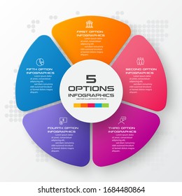 Business infographic template with 5 options,Vector illustration.