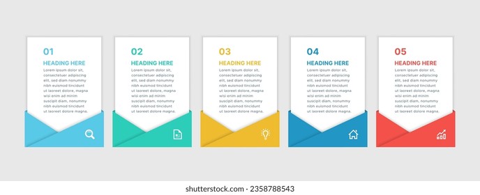 Business Infographic Template with 5 Sections